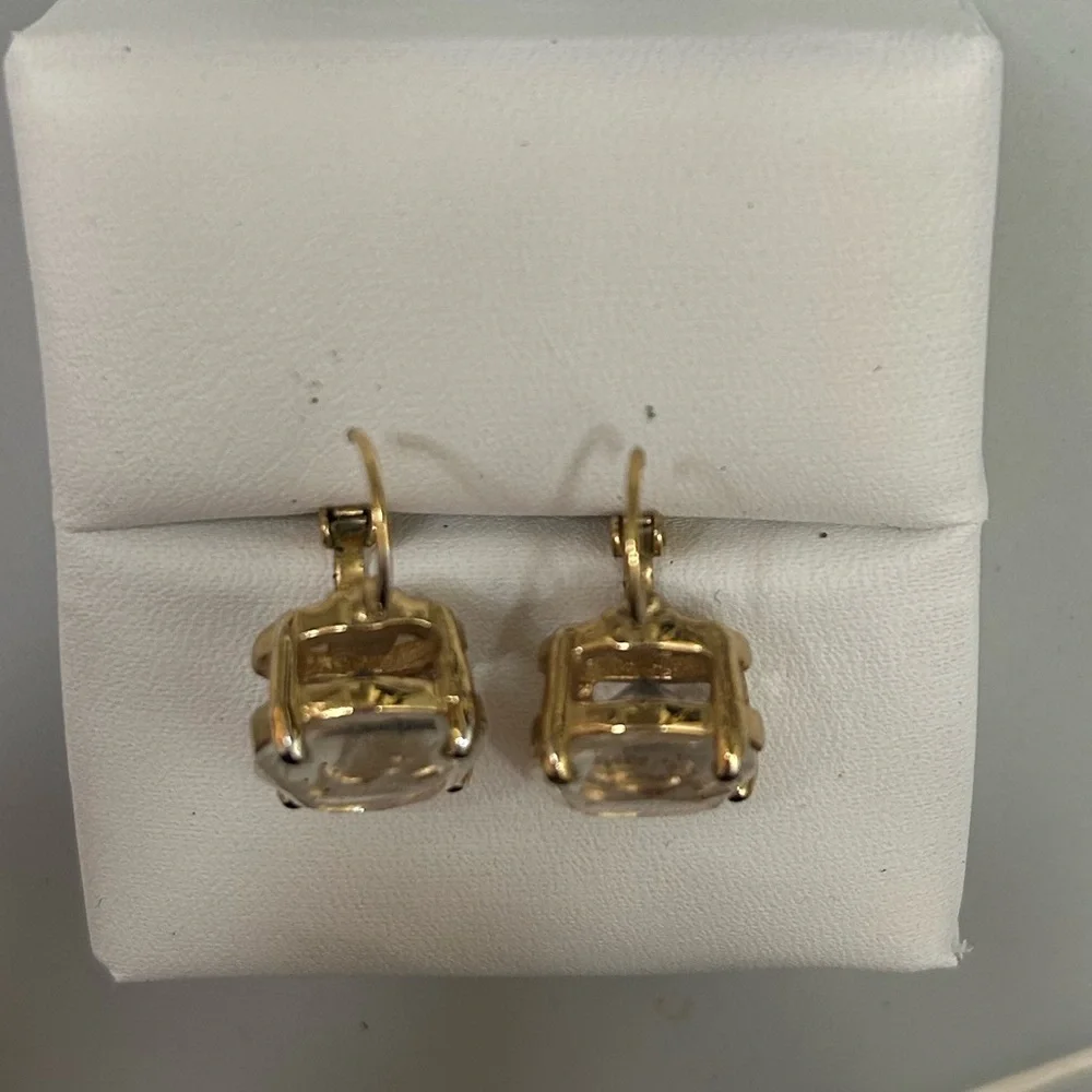 Kate Spade Gold Leverback Drop Down Stud Earrings